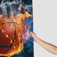 thumbnail image 3 of BCIIG  Sports Shower Curtain, Basketball Ball and Water Splashing Thunder Lightning Themed Design, Cloth Fabric Bathroom Decor Set with Hooks,  Dark Blue and Burgundy, 3 of 6