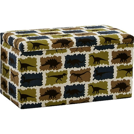 Upholstered Storage Bench, Dino Blue