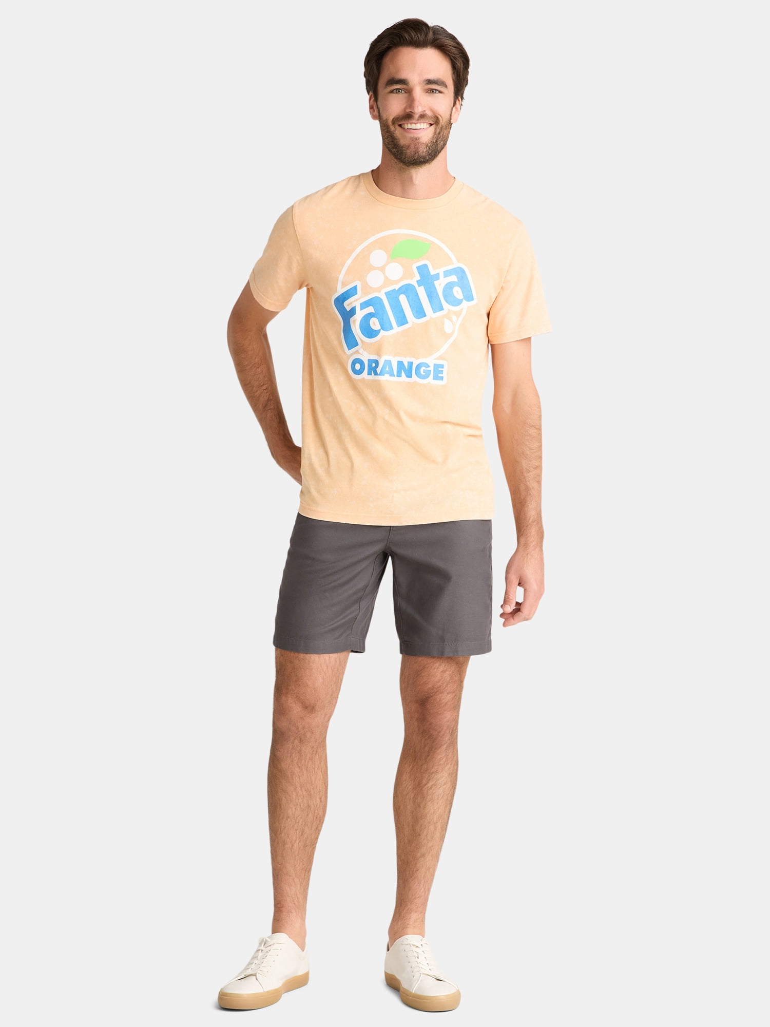 Fanta Men's and Big Men's Orange Graphic Tee with Short Sleeves, Sizes S-3XL