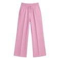 thumbnail image 4 of felwors Girls Baggy Elastic Waist Drawstring Wide Leg Pants | Girls Back to School Clothes Kids Casual Summer Cute Lightweight Wide Leg Open Bottom Trousers with Pockets, 4 of 4