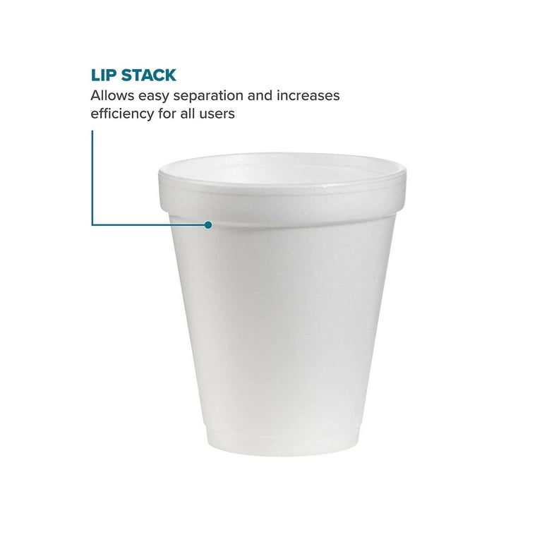 8 oz Disposable Foam Cup White Styrofoam Drinking Hot and Cold Cups