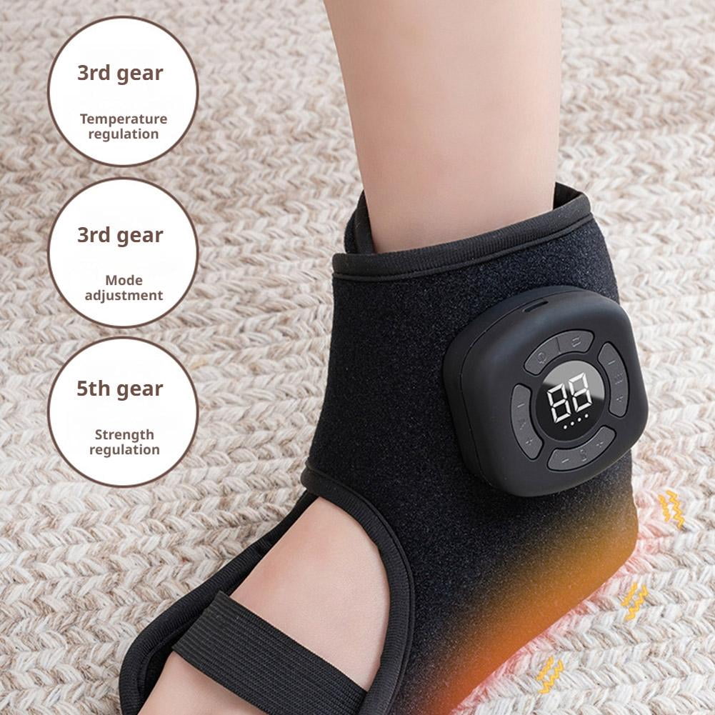 1 PC USB Rechargeable Ankle & Foot Massager, Ankle Heat Wrap, Wireless Compression Massager for Home/Office/Travel