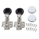 thumbnail image 1 of Lot de 2 charnières de porte en verre d'armoire en acier inoxydable 201, 35 tasses, tampon d'amortissement, grand insert courbé, 1 of 4