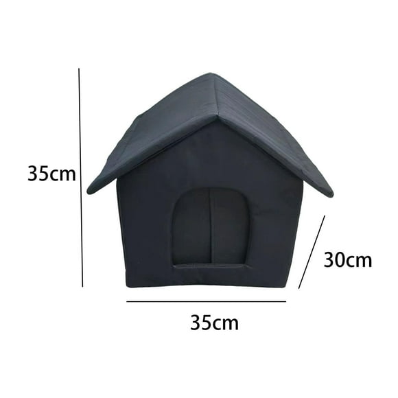 Ruiboury Outdoor Feral Cats Warm House Waterproof Small Dogs Stray Cats Shelter 40cmx35cmx40cm Black S