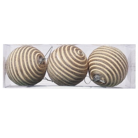 Darzheoy 3 Piece Christmas Glitter Balls Set Shiny Tree Hanging Ornaments for Holiday Decorations Gift Box Idea for Xmas Tree Decor