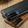 thumbnail image 3 of MOHEYO Slim Vegan Leather Cover Thin Luxury Classic Case for Samsung Galaxy S22 5G - Black, 3 of 6