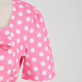 thumbnail image 6 of Women's Casual Tennis Dress Elegant Square Neck Short Sleeves Bow Design Modern Everyday Dress for Daily Wear Pink XXL, 6 of 8