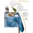 thumbnail image 2 of Gold Blue Marble Texture Table Cloth 60x60 Inch Square, Abstract Water Ripple Gradient Waterproof Tablecloth Washable Table Cover for Party Picnic Dinner Decor, 2 of 9