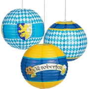 8 Pcs Oktoberfest Decorations Set - 6 Hanging Paper Lantern & 2 Wall Banner For Oktoberfest Party Supplies, Oktoberfest Decor by 4E's Novelty