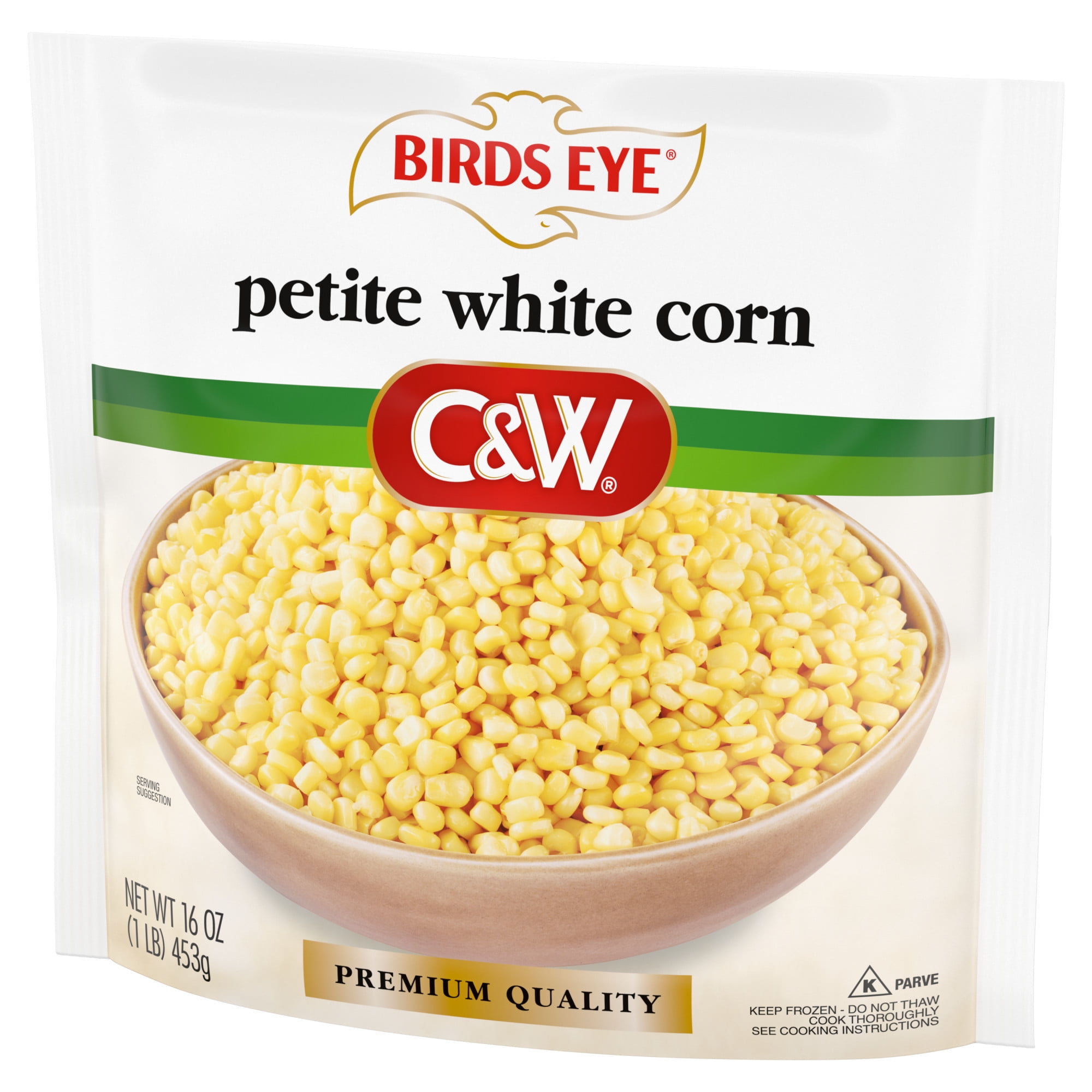 Birds Eye C&W Premium Quality Petite White Corn, Frozen Corn, 16 oz (Frozen)