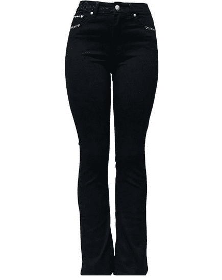 デニム・ジーパン Natural Semi Bootcut Denim Jeans Black MDPT059BLACK Jack David Women's Mid Rise Bootcut Stretchy Denim Jeans