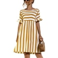 thumbnail image 1 of MAWCLOS Ladies Dresses Swing Dress T-shirt Sundress Simple Boho Tunic Yellow M, 1 of 2