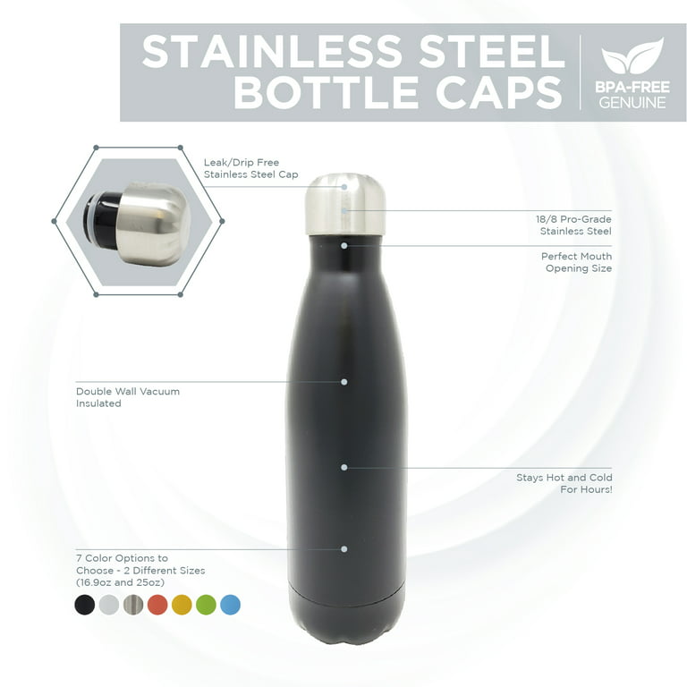 Stainless Steel Double Wall Vacuum Insulated Water Bottle (Slim) 17oz. -  Drinco, Inc.