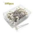 thumbnail image 2 of 100pcs White Pearlized Sewing Pins for Crafts, Dressmaking, Quilting, and Projects, 2 of 6
