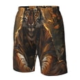 thumbnail image 2 of Yiaed Tiger In The Fallen Leaf Forest Print Men's Swim Trunks with Lining Quick Dry Sports Shorts Beach Shorts Boardshorts-3X-Large, 2 of 5