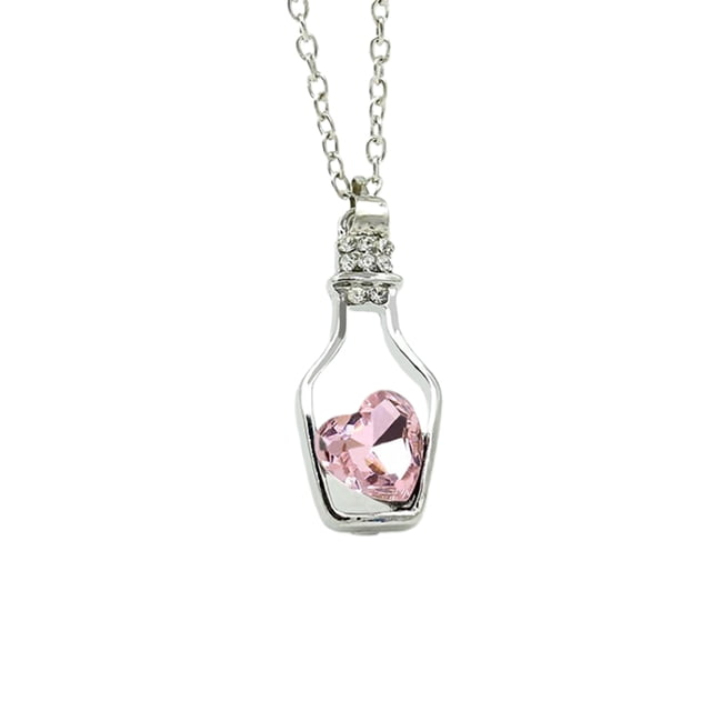 Funie Collier Résistant aux Rayures Minimaliste en Alliage Forme de Cœur Faux Cristal Chaîne Pendentif Cadeau pour Femmes
