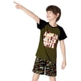 thumbnail image 4 of Beezizac Big Boys Pajamas Olive Green Ninja 2-Piece Short Sleeve PJ Set Children Sleepwear Size 18, 4 of 8