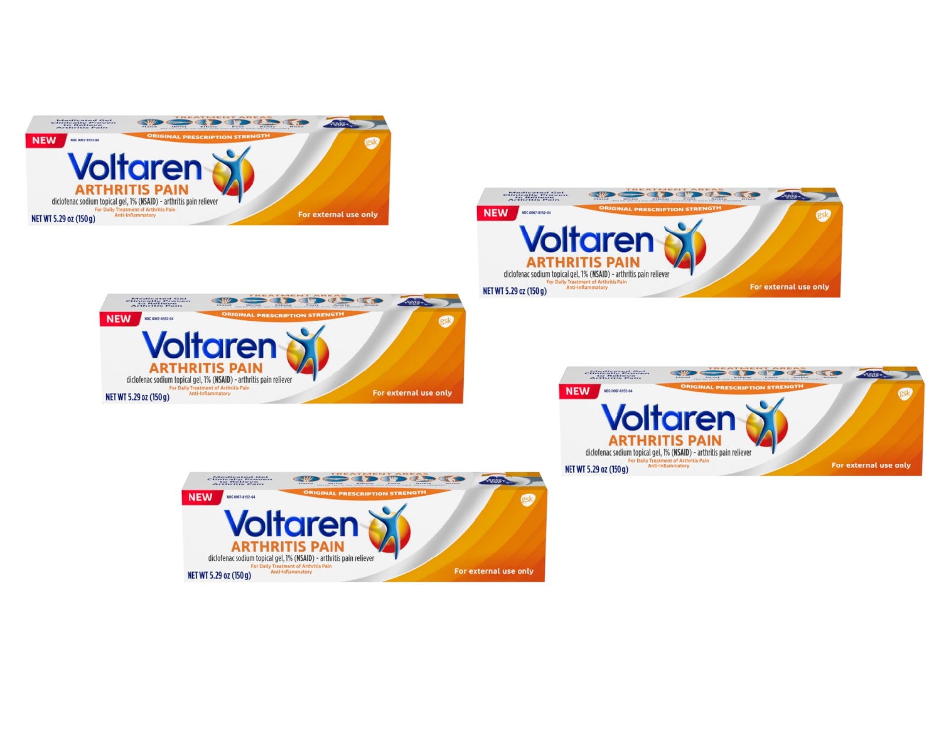 Voltaren Arthritis Pain Relief Topical Gel, 5.3 Oz Pack of 5