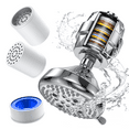 thumbnail image 3 of 20 Stage Shower Head Filter,Shower Head Filter for Hard Water with 3 Replaceable Cartridges,High Output Shower Water Filter for Chlorine and Fluoride Removal,Brushed Nickel, 3 of 8