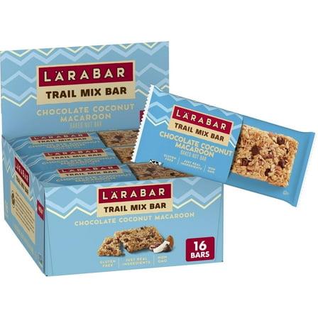 Larabar Trail Mix Bars, BCF26 Chocolate Coconut Macaroon, Gluten Free Baked Nut Bar, 16 Count, 16.96 oz