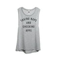 thumbnail image 1 of Taking Naps And Checking Apps Women's Fashion Sleeveless Muscle Workout Yoga Tank Top Sport Grey 2X-Large, 1 of 3