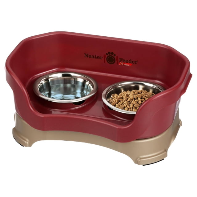 Comedero Elevado Antiderrame Neater Feeder Deluxe Rojo Arándano para Perro Pequeño