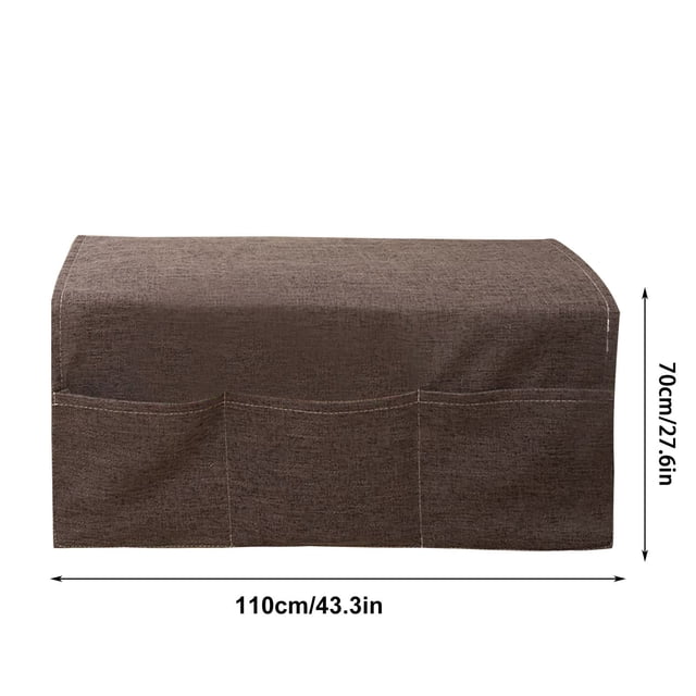 Funda de tela para reposabrazos de sofá o sillón, protector de cojín de imitación lino, organizador colgante de mesilla de noche con bolsillos, organizador para mando a distancia para sala de estar,