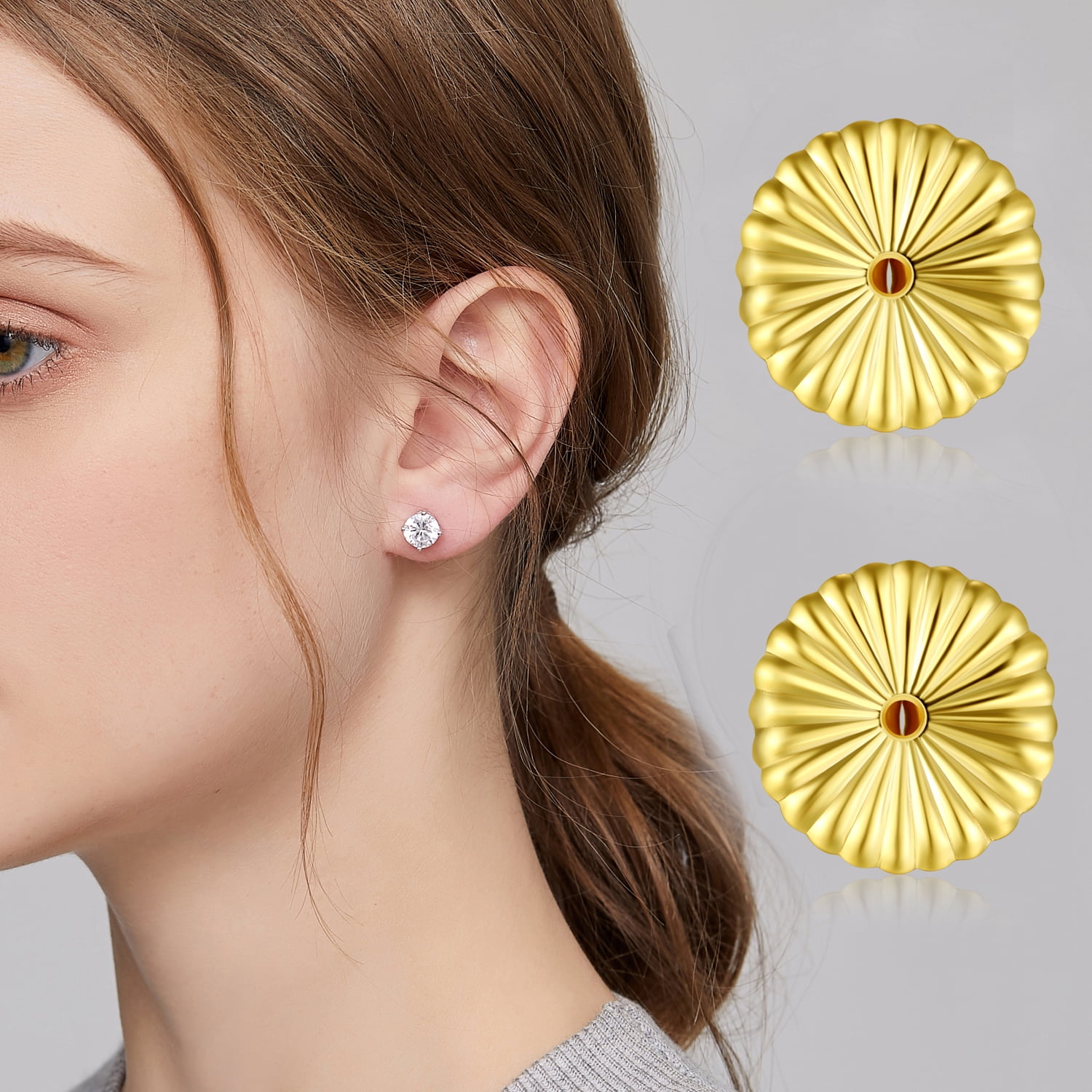 Jiamiaoi Earring Backs Locking Earring Backs for Studs 925 Sterling Silver Earring Backs Lifters Replacement Earring Backs Butterfly Clasp for Studs
