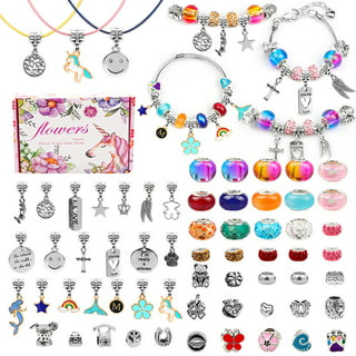 130 Pieces Charm Bracelet Making Kit Including Jewelry Beads Snake Chains,  DIY Craft for Girls, Jewelry Christmas Gift Set for Arts and Crafts for