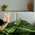thumbnail image 3 of Animal Soft Flannel Fleece Throw Blanket, Funny Illustration of Friendly Fun Frog on Stem of the Bamboo Jungle Trees Nature, Cozy Plush for Indoor and Outdoor Use, 60" x 80", Green, by Ambesonne, 3 of 5
