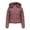 Watermelon Red, variant on Idoravan Womens Puffer Jackets Sale Women's Winter Warm Cotton Jacket Women's Short Plush Detachable Hat Long Sleeved Cotton Jacket Beige M