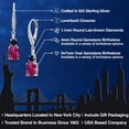 thumbnail image 2 of Gem Stone King 925 Sterling Silver Red Created Ruby and Black Onyx Dangle Earrings for Women with Lab Grown Diamond (4.47 Cttw, Oval 9X7MM), 2 of 6