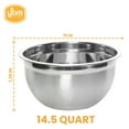 thumbnail image 5 of YBM Home Stainless Steel Deep Mixing Bowl 15 inches Diameter - Silver, 14.5 Quart, 5 of 6