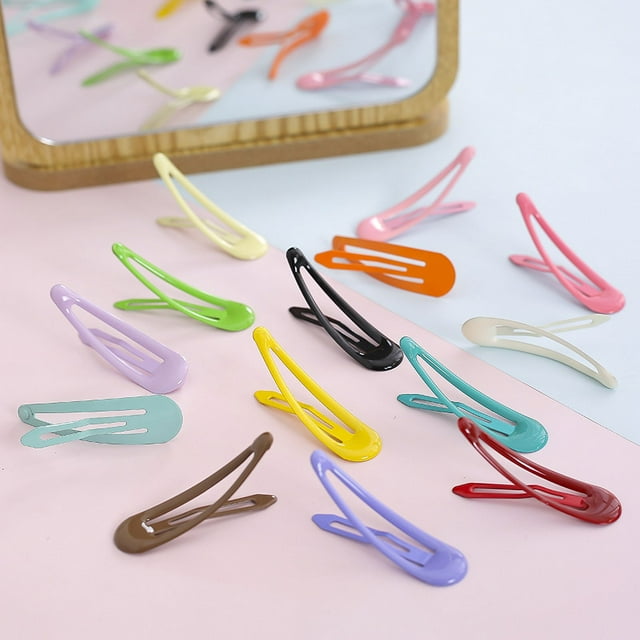 30 pinzas para el cabello a presión, pasadores para el cabello de 5 cm, pasadores para el cabello de metal, pinzas para el cabello para mujeres, niñas y niños, multicolor JM