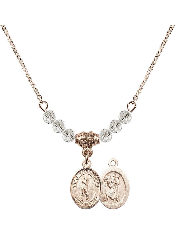 18-Inch Hamilton Gold Plated Necklace with 6mm Emerald Birthstone Beads and Gold Filled Novena Charm. 18-Inch Hamilton Gold Plated Necklace with 6mm Emerald Birthstone Beads and Gold Filled Novena Charm.