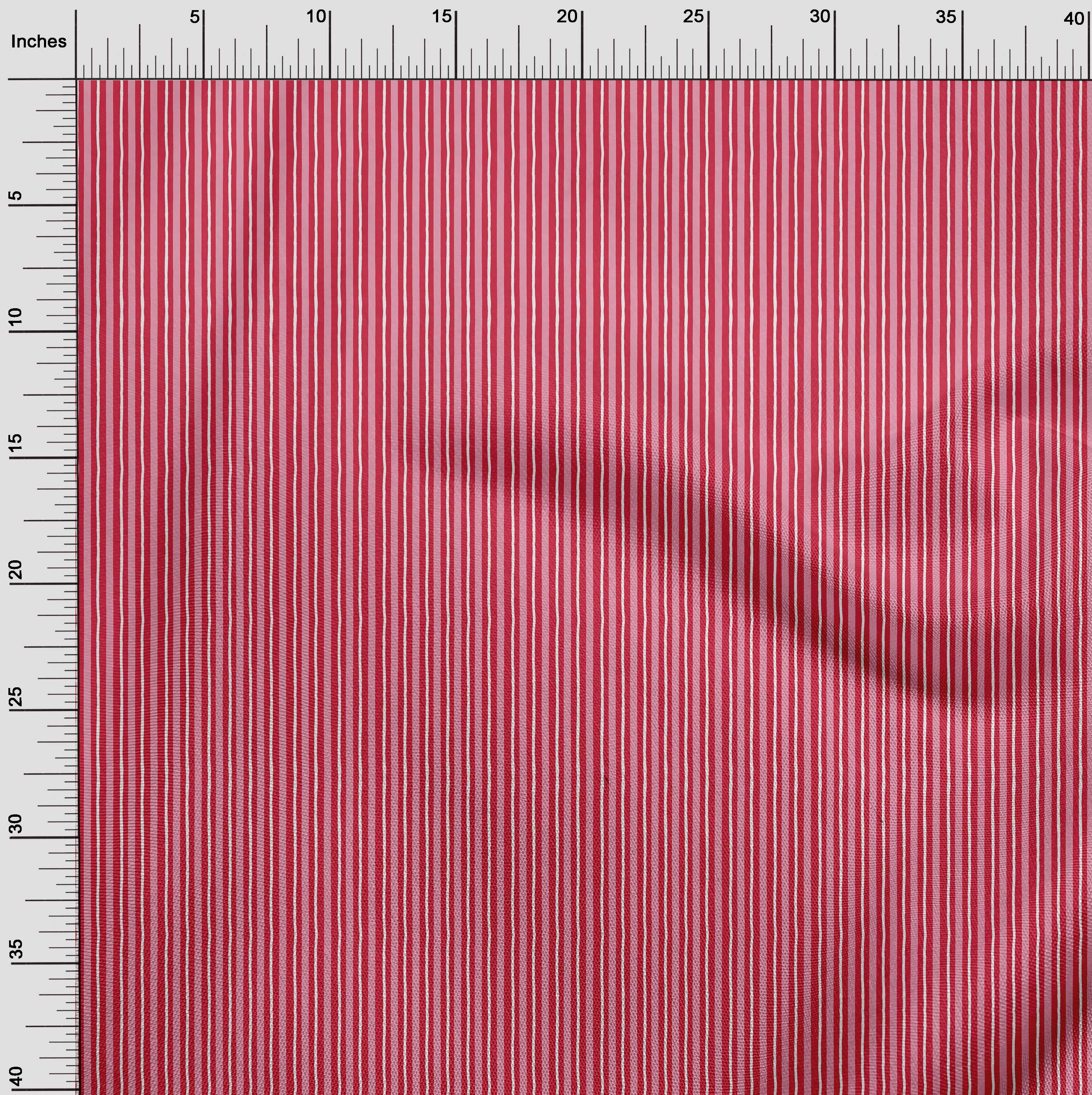 oneOone Viscose Chiffon Bright Red Fabric Stripe Block Dress Material Fabric Print Fabric By The Yard 42 Inch Wide