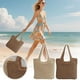 thumbnail image 3 of Bolsos de playa para mujeres Verano Bolso de hombro tejido grande suave Bolso de playa Tote Bolsa de paja para vacaciones de verano, 3 of 5