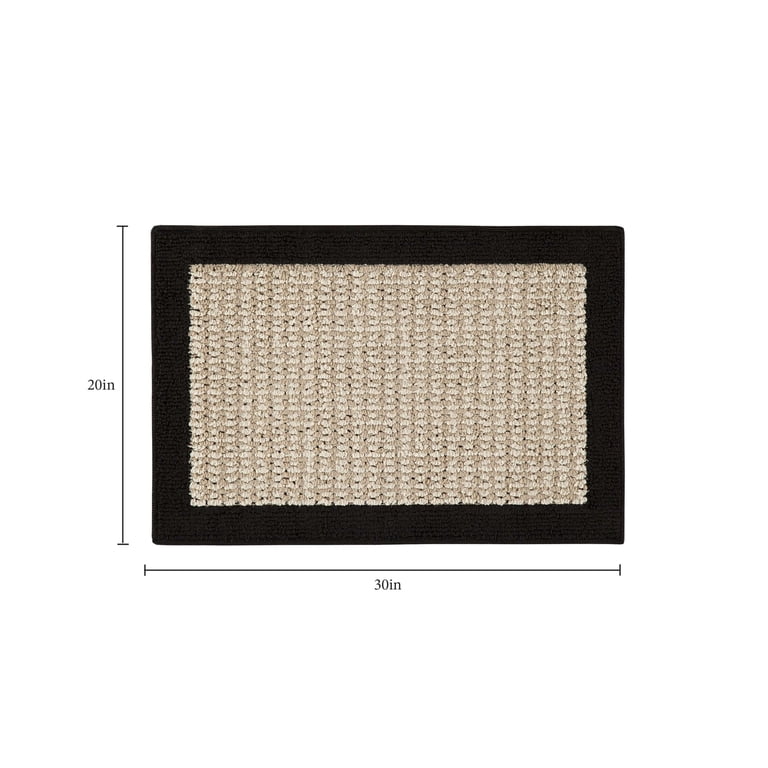 Mainstays Farmhouse Faux Sisal Olefin Black Border Indoor Accent