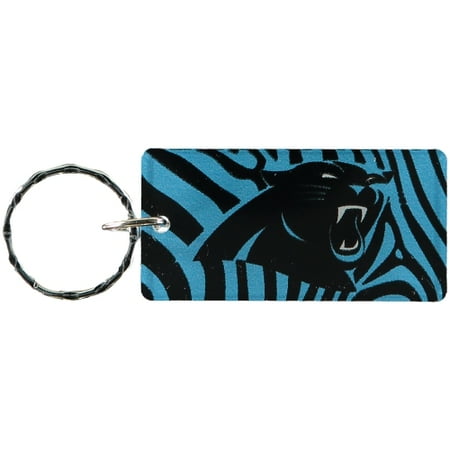 Carolina Acrylic - Carolina Panthers Zebra Printed Acrylic Team Color Logo Keychain - No Size