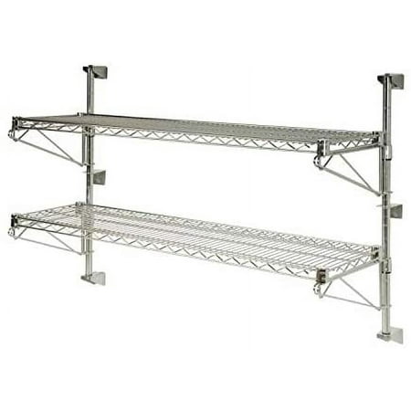 

18 Deep x 48 Wide x 33 High Adjustable 2 Tier Chrome Wall Mount Shelving Kit
