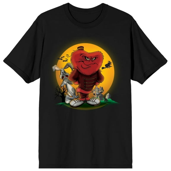 Looney Tunes Gossamer Bell Clerk on Black Short Sleeve Adult T-Shirt-XS