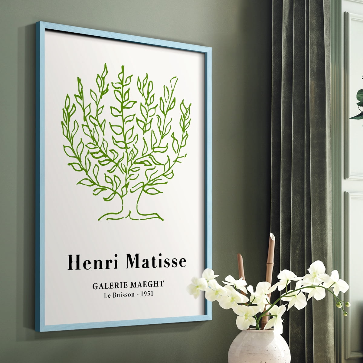 Matisse CXV Framed Print in Blue Solid Wood 8 x 10 Framed Print