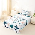 thumbnail image 5 of jejeloiu Cute Starfish Initial V Twin Sheet Sets For Kids,Ocean Animal Monogram Art Bedding For Boys,3pcs, 5 of 6