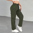 thumbnail image 6 of Wutalume Women's Drawstring Work Pants - Cargo Wide Leg Trousers with Pockets, Casual Loose Fit for Outdoor and Daily,Army Green L, 6 of 6