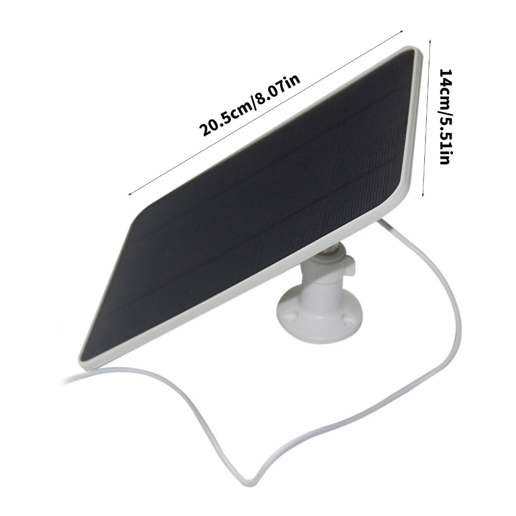 6W 5V Solar Panel for Doorbell Camera with USB and 5M Cable Outdoor