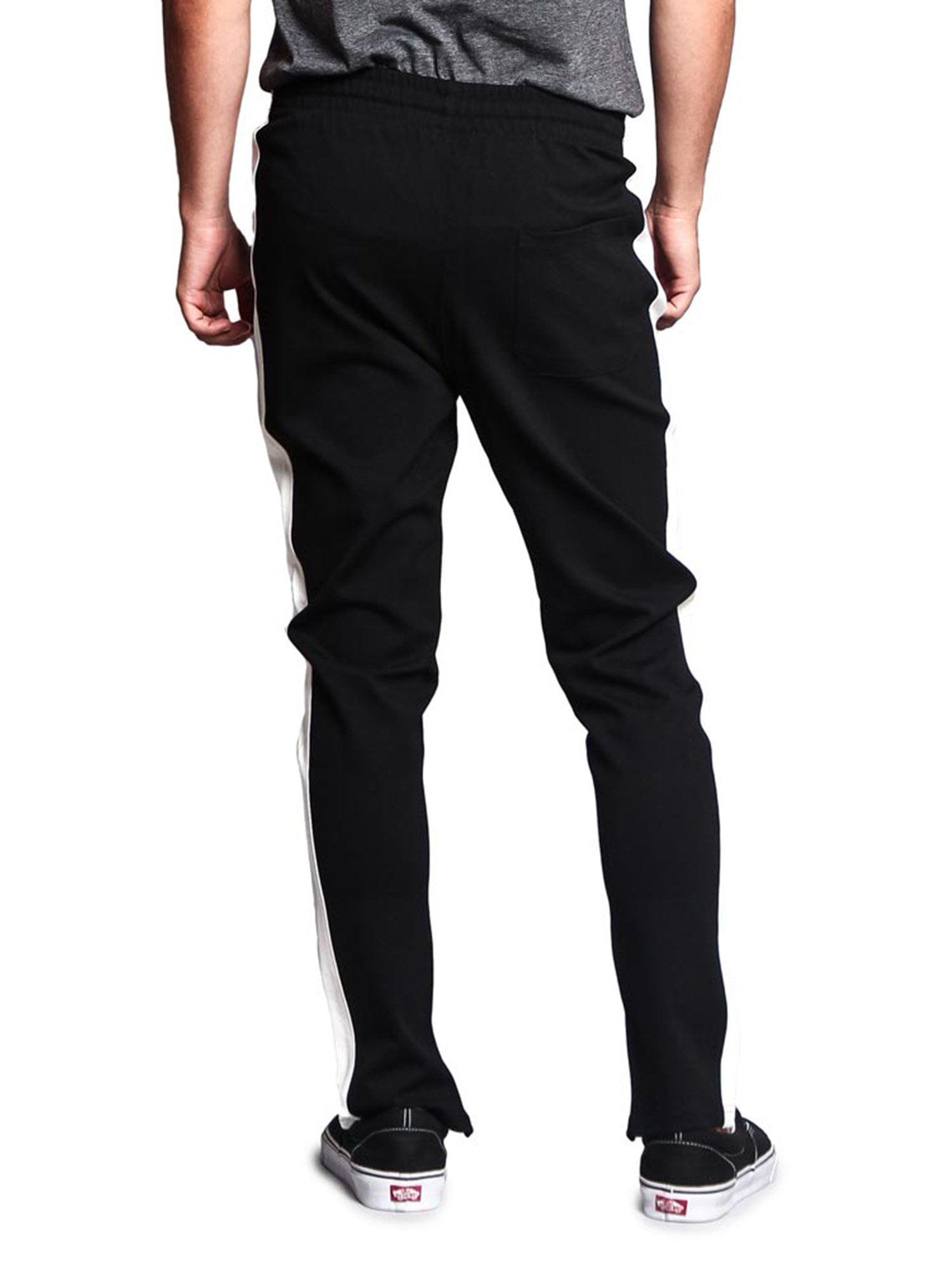 G-Style USA Men's Hip Hop Slim Fit Track Pants - Athletic Jogger with Side  Stripe - Black/Off-White - 2X-Large 