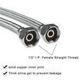 thumbnail image 4 of Faucet Line Connector Braided 304 Stainless Steel Supply Hose 1/2" I.P. Female Thread to 1/2" I.P. Female Straight Thread Faucet Hose Replacement (One Pair), 4 of 6