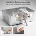 thumbnail image 5 of KPWACD Stainless Steel Litter Box Low Entry Metal Cat Litter Pan 19.4 x 13.5 x 5.9-in, 5 of 9