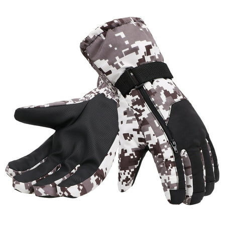 Dc Snowboarding Gloves Simplicity Men's Camouflage Ski & Snowboarding 3M Thinsulate Waterproof Winter Gloves,L,Black Camo ()