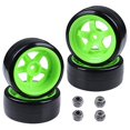 thumbnail image 1 of Hobbypark - Neumáticos y llantas de coche de plástico duro de 26 mm Rc Drift, verde hexagonal de 12 mm para el modelo 110 (paquete de 4) Hobbypark 75697000, 1 of 1